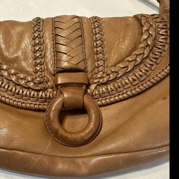 Vintage Banana Republic Brown Leather Hobo Purse Shoulder Bag Y2K - Picture 4 of 9